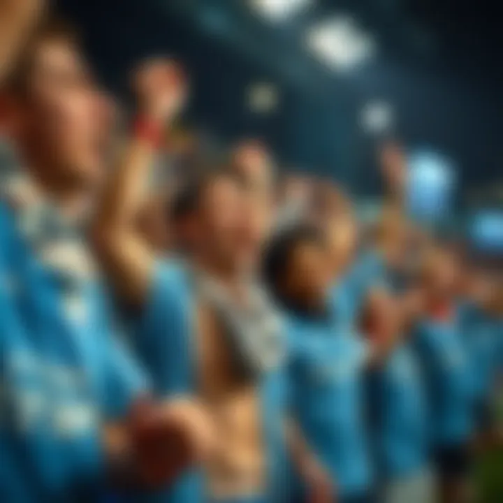 Passionate Manchester City Supporters Manchester City fans celebrating at a match