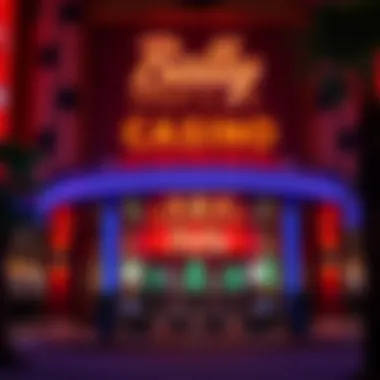 Exterior view of Bally Sports Casino showcasing its vibrant entrance.