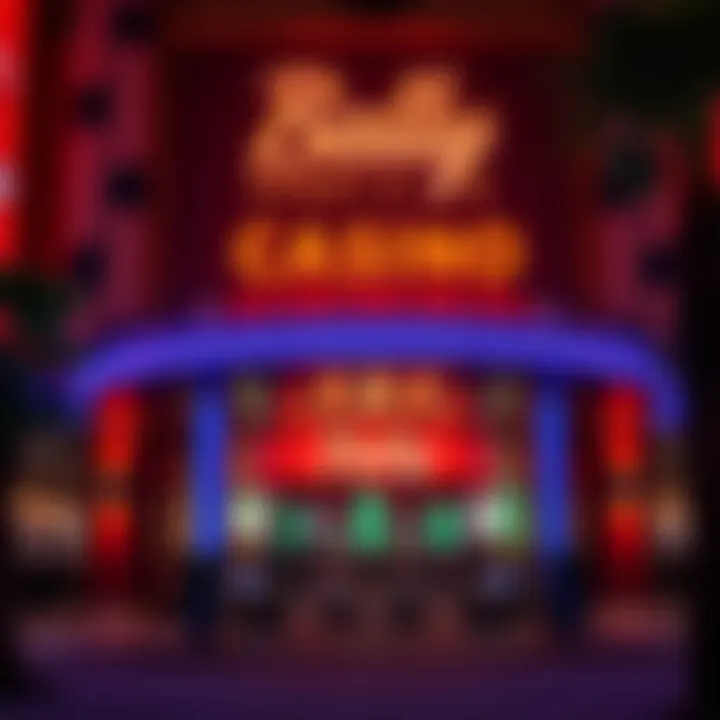 Exterior view of Bally Sports Casino showcasing its vibrant entrance.