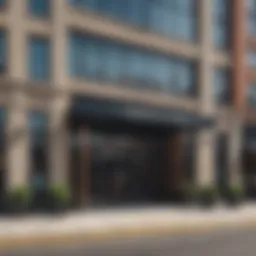 Exterior view of BetMGM's Jersey City location showcasing modern architecture