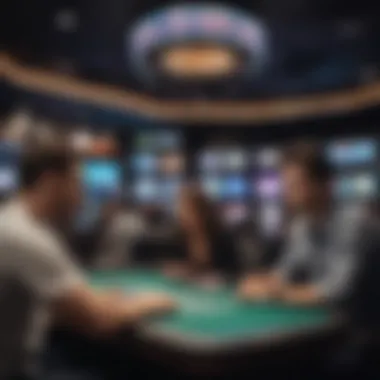 Inside BetMGM Gaming Experience Interior shot of BetMGM's gaming area with patrons engaging in various activities