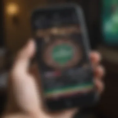 BetMGM Mobile App Interface Close-up of a smartphone displaying the BetMGM app interface