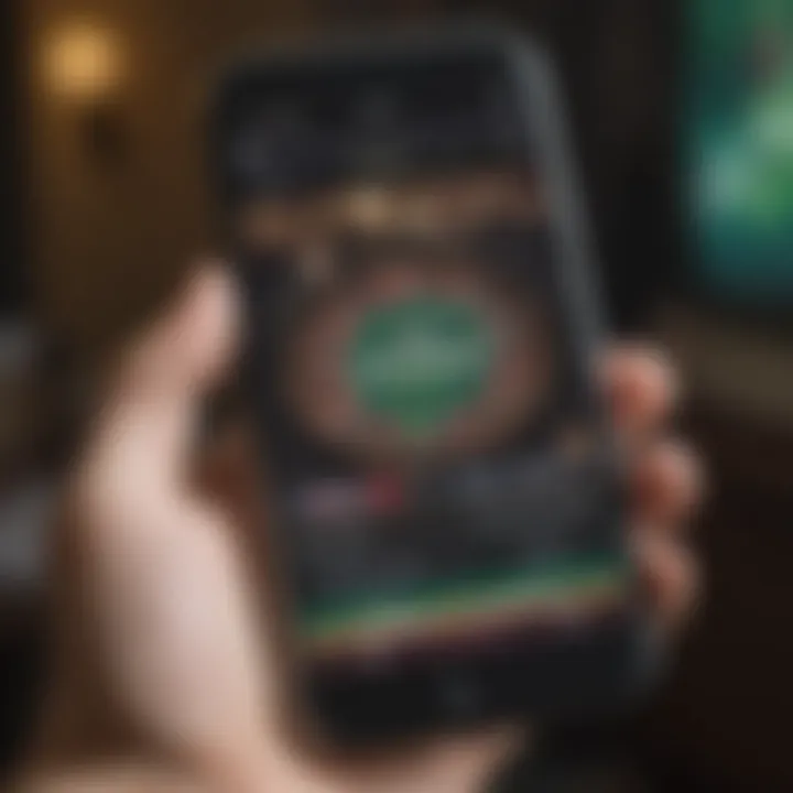 BetMGM Mobile App Interface Close-up of a smartphone displaying the BetMGM app interface