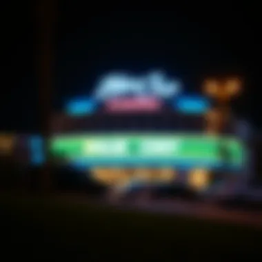 Exterior view of Blue Chip Casino at night