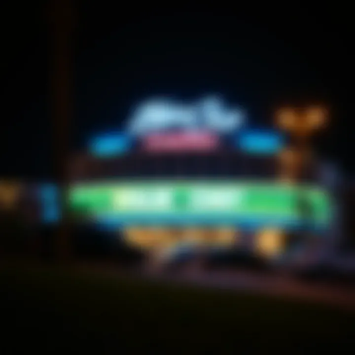 Exterior view of Blue Chip Casino at night