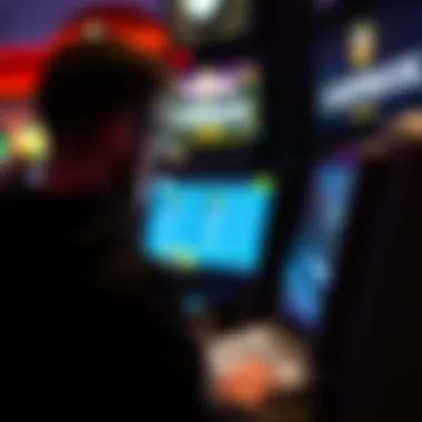 Engaging with the Betting Kiosk Experience A visitor engaging with a betting kiosk at a Caesars Sportsbook site