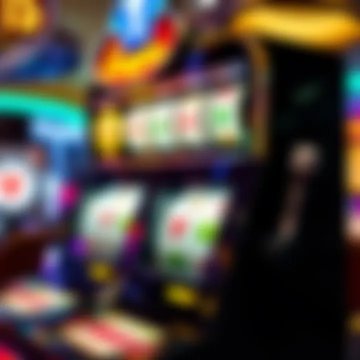 Exciting slot machine with bright lights and colors