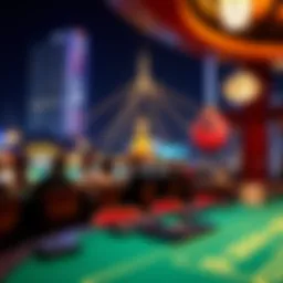 Scenic view of a modern casino in Japan