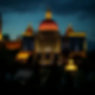 Illuminated Night View of Casino Venecia Atmospheric night view of Casino Venecia illuminated against the skyline