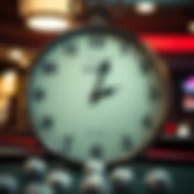 Clock Depicting SuperLotto Drawing Schedule Clock illustrating drawing time