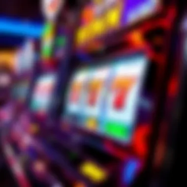 Close-up of a jackpot machine displaying winning symbols