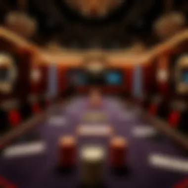 Setting the Stage for High-Stakes Poker An elegant poker table set up for a high-stakes game