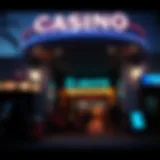 Intriguing view of a local casino entrance at dusk