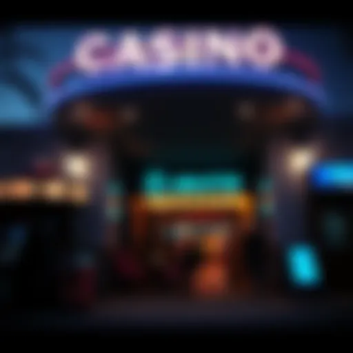 Intriguing view of a local casino entrance at dusk