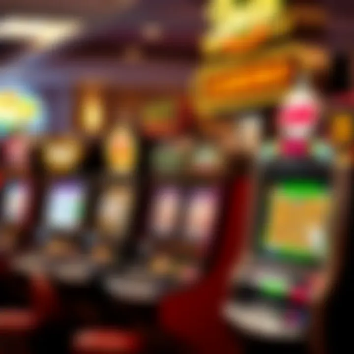 A display of various casino slot machines in action