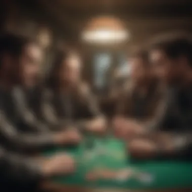 Engaged Players in a Cozy Game A group of players engaged in a lively poker game in a cozy setting