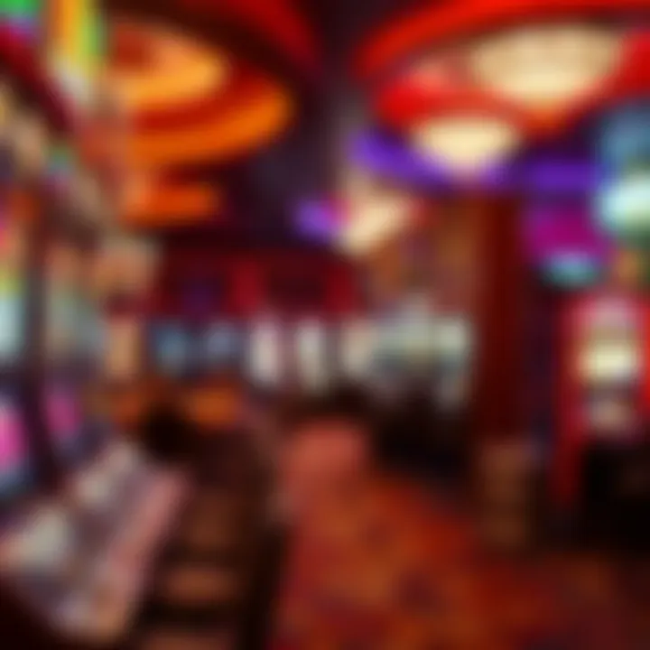 Interior gaming floor with various slot machines and tables