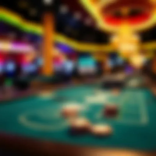 A vibrant blackjack table in a Las Vegas casino