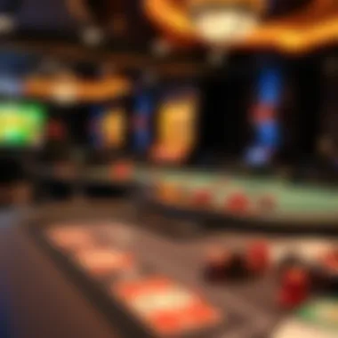 Diverse Gaming Options Available A close-up of gaming tables showcasing various games