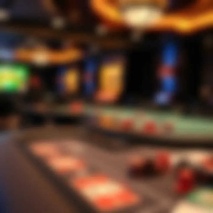 Diverse Gaming Options Available A close-up of gaming tables showcasing various games