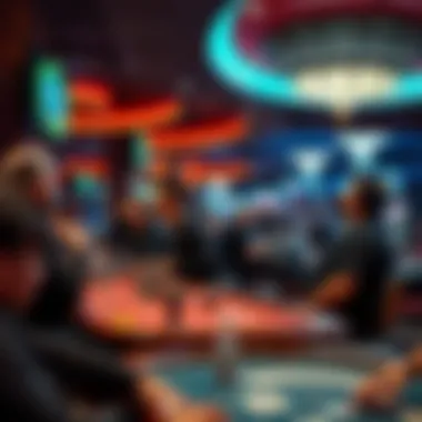 Bustling Gaming Floor A bustling gaming floor filled with enthusiastic players