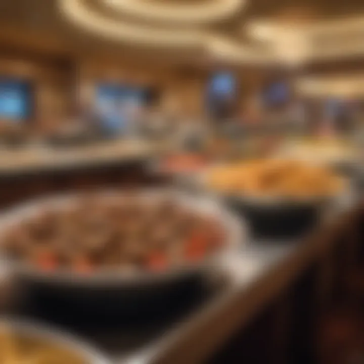 Luxurious buffet spread at a Biloxi casino featuring diverse culinary delights