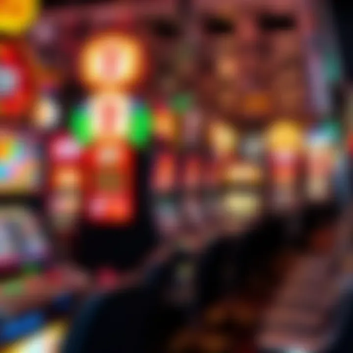 Vibrant Slot Machines An array of slot machines with vibrant displays