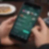 User engaging with a financial app on a smartphone