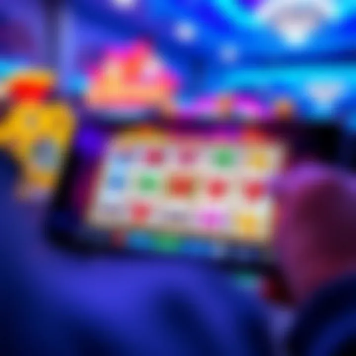 Vibrant display of free online slot games on an Android device