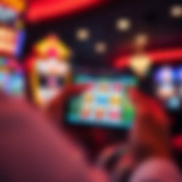 User engaging with various slot game interfaces on a smartphone