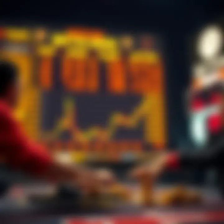 A graphic representation of betting odds with market fluctuations