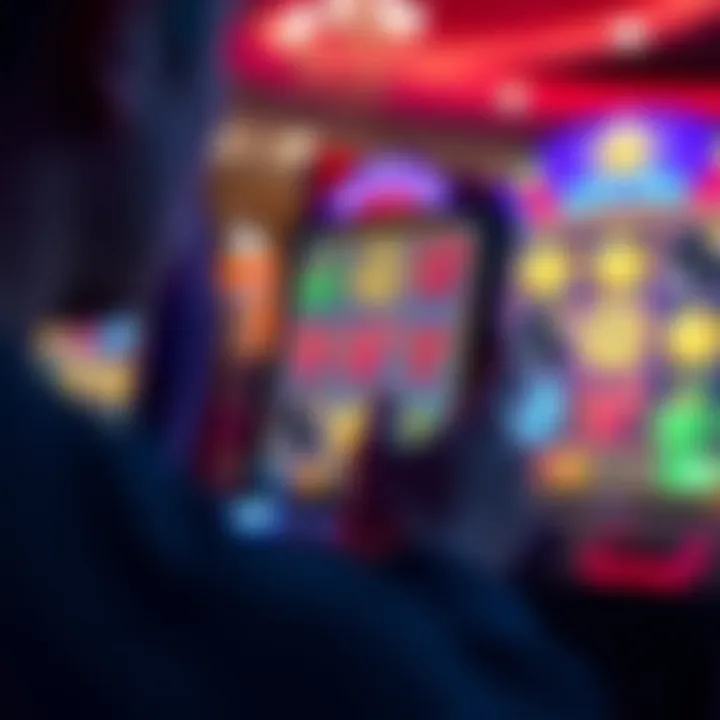 Interactive Experience of Online Slot Games Close-up of a user engaging with an interactive slot game on a digital device.