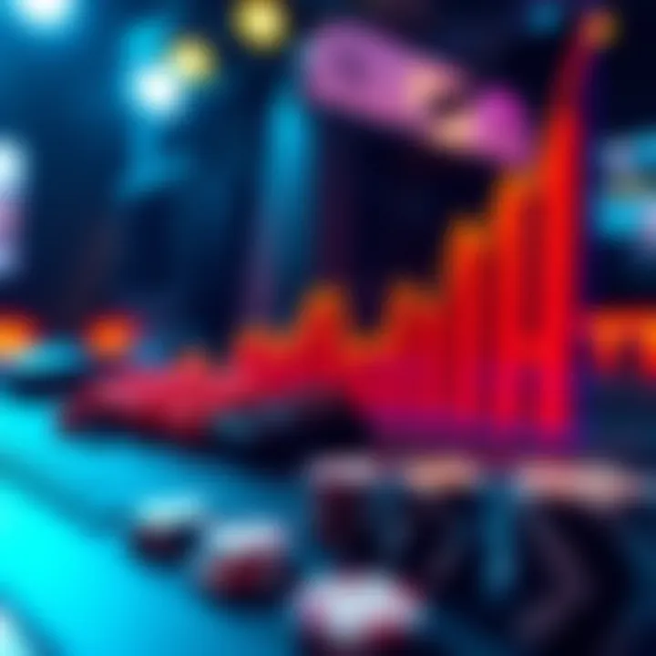 A graph depicting earnings from online gaming over time