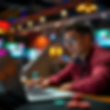 Strategic Approaches to Online Gaming A player analyzing gaming strategies on a laptop