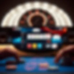 A digital interface showcasing poker software features