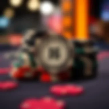 Poker Chips Representing Betting Techniques A close-up of poker chips symbolizing savvy betting techniques.