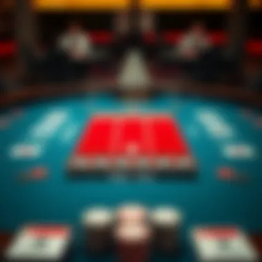 Table Layout of Prime Poker Strategies A strategic poker table layout showcasing essential betting zones.