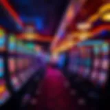 A vibrant casino floor showcasing various real money slot machines.