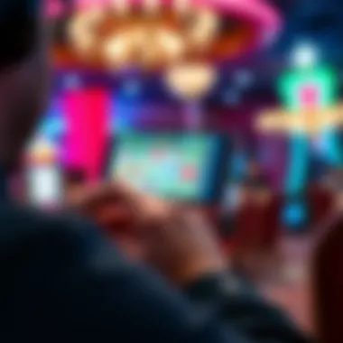 Engaging Gameplay on Mobile Player engaging with Slotomania on a mobile device