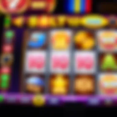 A vibrant online slot game interface showcasing multiple reels and colorful symbols