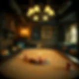 Classic Poker Table in a Rustic Saloon A classic poker table set up in a rustic saloon, reflecting the spirit of Texas Hold'em.