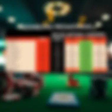 Comparison chart of various online gambling promotions