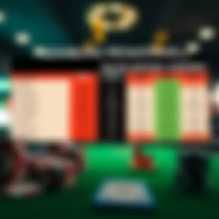 Comparison chart of various online gambling promotions