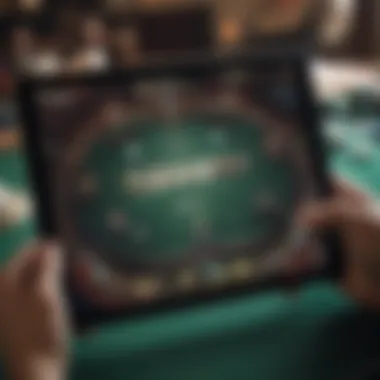 A vibrant iPad screen displaying an exciting poker game interface