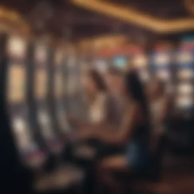 Group of friends enjoying slot machines