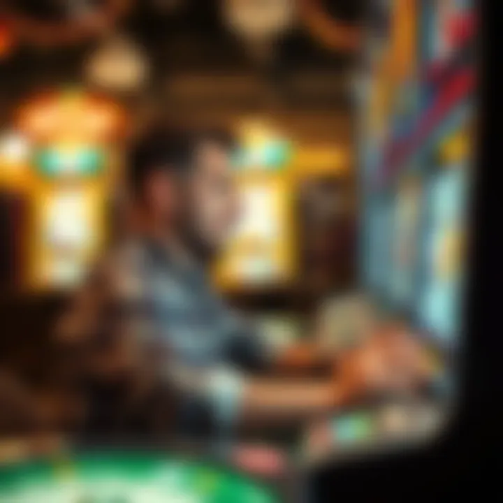 Engagement in the Thrill of the Spin A player engaged in the thrilling experience of spinning the reels