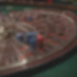 Chips stacked at a roulette table