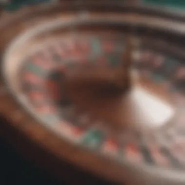 Close-up of roulette betting layout