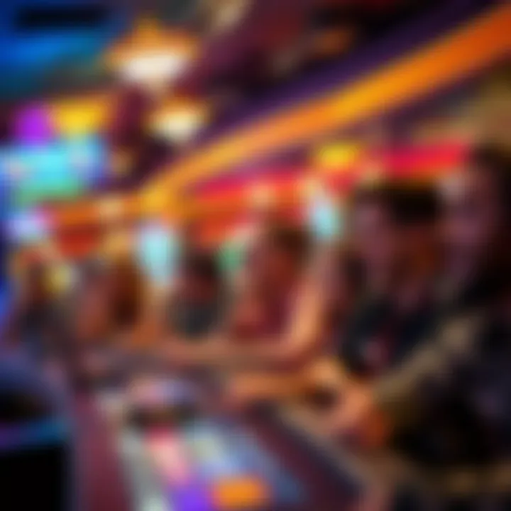 A vibrant group enjoying the casino's lively atmosphere