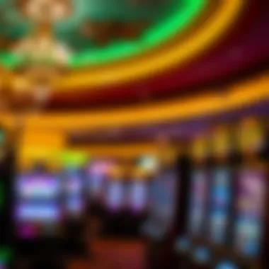 Luxurious casino interior showcasing vibrant slot machines